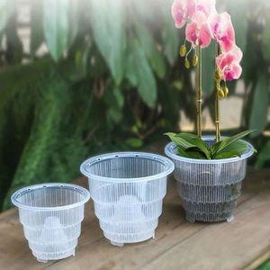 10 12 15 cm orchidee heldere bloempot plastic sleuf ademende orchidee potten bloempotten plantenbakken ademende orchideepotten handgemaakt 252T