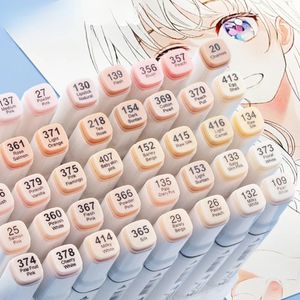 10/12/20/24/30 kleuren tweekoppige huidskleur markers Set van anime handgetekende kleur vulpennen kunstbenodigdheden schetsen 231227