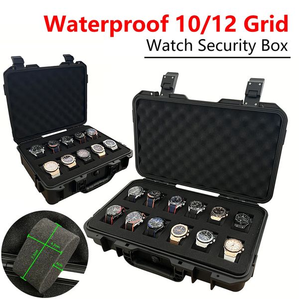 10/12 grille étanche haut de gamme boîte de montre Collection montre Antique boîte de sécurité de protection épaissie avec éponge boîte étanche à l'humidité 240124