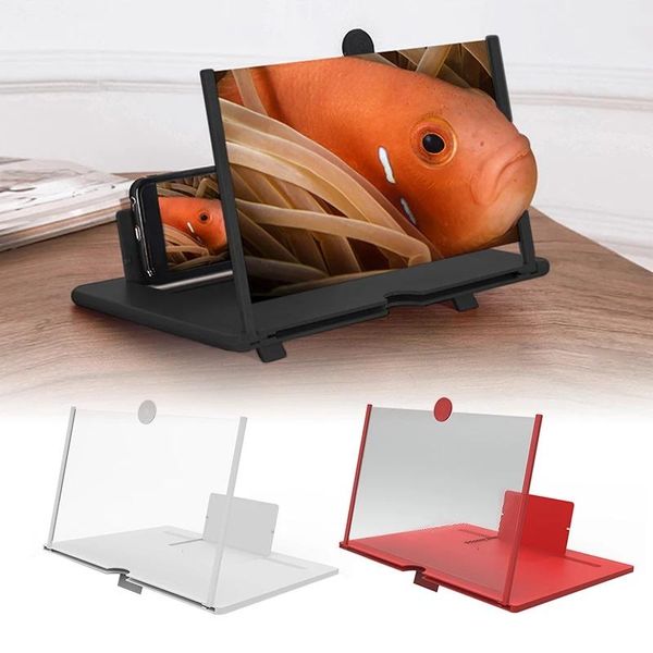 Lupa de pantalla de teléfono móvil 3D de 10/12 pulgadas, soporte para amplificador de vídeo HD, juego de película, lupa, soporte plegable para escritorio de teléfono, nuevo