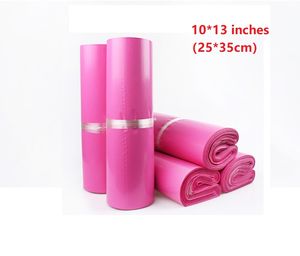 10 * 13 inches roze poly mailing tassen plastic envelop express tassen 25 * 35cm koerier tassen 100pcs / lot groothandel