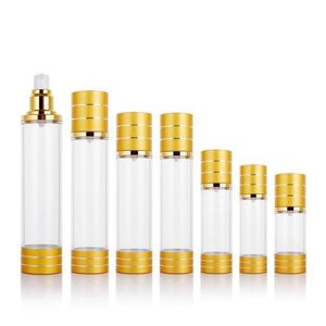 10/15/30/50 / 100ML Bouteille de pompe sans air de voyage Bouteilles de crème cosmétique sous vide Distributeur de lotion Bouteille de pulvérisation Bouteille de maquillage Conteneur d'échantillon Packin JJFT