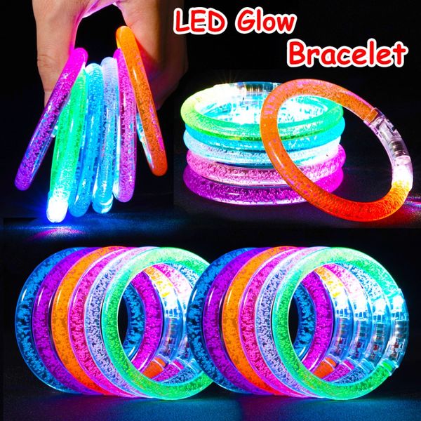 10/15/30/50 Pcs LED Bracelets Glow Bangle Light Up Bracelets Glow in The Dark Party Supplies Néon Bracelet pour Enfants Adultes