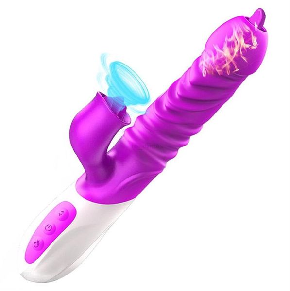 10 15 vitesses vibrateur télescopique pour femme vagin sucer gode jouets sexuels baguette masseur Anal G Spot Clitoris stimulateur 341K5790026