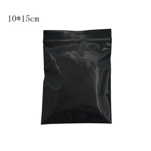 10 * 15 cm 200 stks / partij Opaque Black Soft Poly Supermarkt Storage Muck Proof Zipper Top Verpakking Pouch Self Seal Zip Lock Plastic Baggies