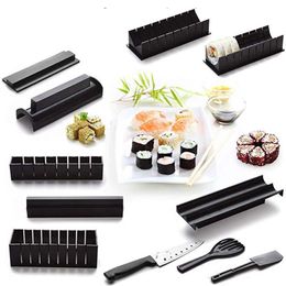 10 / 15pcs / Set Sushi Maker Maker Equipment Kit, Roule de riz Roule de gâteau de gâteau Moule Moule de moule multifonctionnel Multime