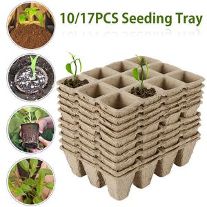 10/17 PCS Rganic Biodégradable Pots en papier Plantes Starters Semis Herb Seed Nursery Cup Kit Eco-Friendly Home Cultivation 210615