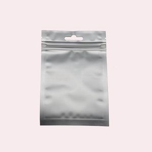 10/18cm 100pcs / lot vert mat clair fermeture à glissière fermeture à glissière auto-scellante emballage en plastique sac sac en aluminium givré pochette à fermeture à glissière alimentaire 2412