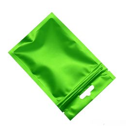10*18 cm groene matte voorkant heldere aluminium folie zip lock verpakking zakken voor zaden bonen mylar folie hersluitbaar hangende opbergzak 100 stks/veel groothandel
