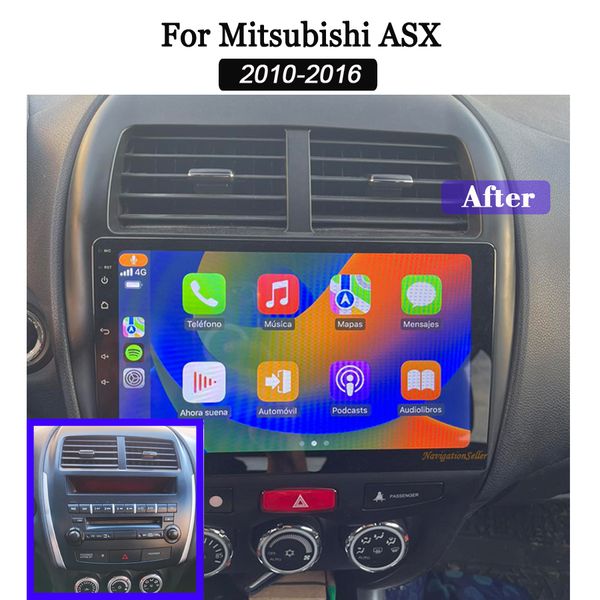 Écran 10,1 pouces Android 13 Autoradio pour Mitsubishi ASX Outlander Multimédia 2010-2016 Unité principale avec 4G RAM 64G ROM Stéréo GPS Navigation Dash Kit Carplay 8 Core DVD de voiture