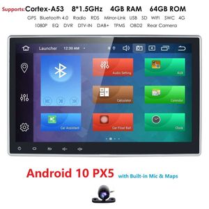 10,1 pouces universel Octa Core 2Din voiture Audio DVD Android 10 Radio lecteur multimédia PX5 4G RAM 64G ROM GPS Navigation IPS écran stéréo