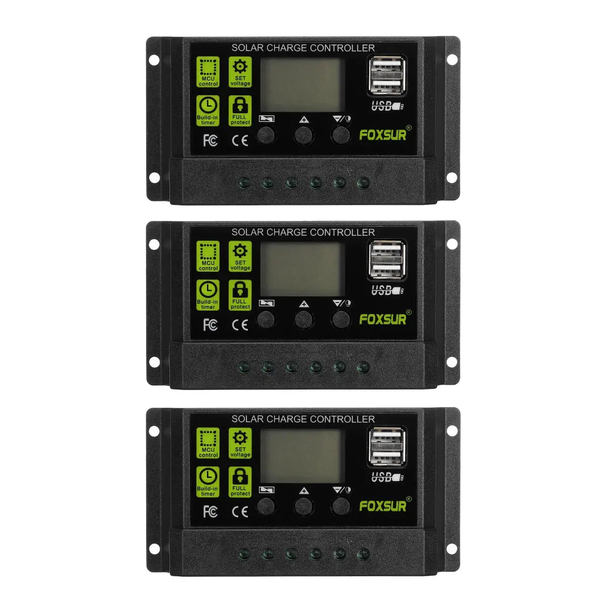 10/20 / 30A 12V / 24 V Solar Controller Auto-Adaptive LCD-scherm PWM Controller Panel Charge- 10A