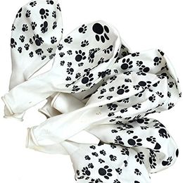 10/20/30pcs / lot PAWS BALLOOS BLAQUE BLANC PAW PRINT LATEX AIR GLOBOS BOULLES POUR LES ENFANTS FOURNIS DE DOCHE DE BABY DOUCH ADULT