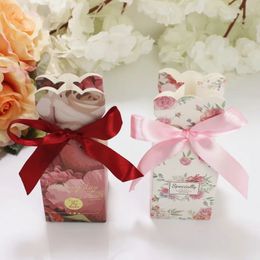 10/20 Fish Tail Vase Candy Box Diy Flower Wedding Box Box Packaging Packaging Boîte avec Ruban Anniversaire Baby Shower Party Supplies 240205
