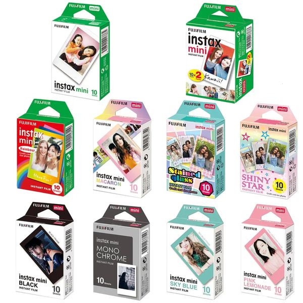 10-20 Feuilles Fujifilm Instax Mini Film Instant Black Frame Macaron Rainbow POP PAPIER POUR MINI 11 9 8 7S 70 25 50 90 SP-2 240410