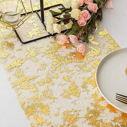 10-20m Sequin Gold Thin Table Runner Pinter Metallic Foil Gold / Silver Mesh Runners Rolls for Birthday Wedding Party Table Decor