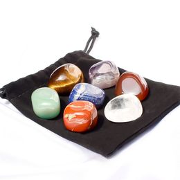 10-20MM naturel irrégulier sept chakra énergie pierre artisanat combinaison ensemble naturel guérison cristal pierres précieuses ornements décoration cadeaux sac