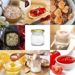 10/20Pack Small Glass Jars1/2oz Mini Honey Jars Candle Jar For Candle Making for Gifts Crafts Spices Wedding Parts