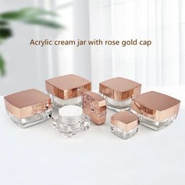 10/20 stcs 5-50 g lege crème Jar vierkante lotion flessen Acryl cosmetische container Clear Makeup Travel Pot Navulbare fles 240425