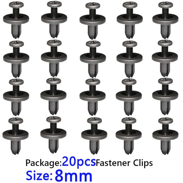 10/20pcs Auto Car Panneau de pare-chocs Panneau Fender Clips Clips de retenue de retenue Clips pour Honda pour Nissan pour Mitsubishi 6 mm Trou 8 mm