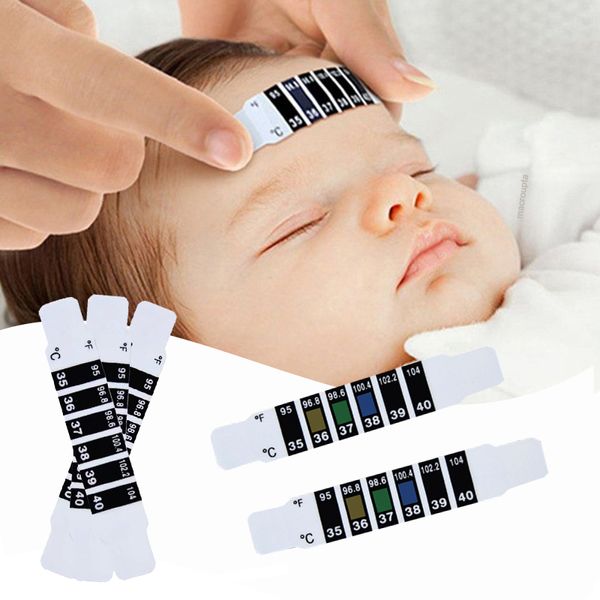 10/20pcs bébé enfants Temps de tête du front thermomètre Fièvre Test de température corporelle Thermomètre sûr Thermomètre incontournable