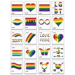 10/20Pcs LGBT Pride Day Tijdelijke Tattoo Sticker Regenboog Patroon Liefde Is Liefde Flash Waterdicht Mode Body Art Mannen Vrouwen Kind