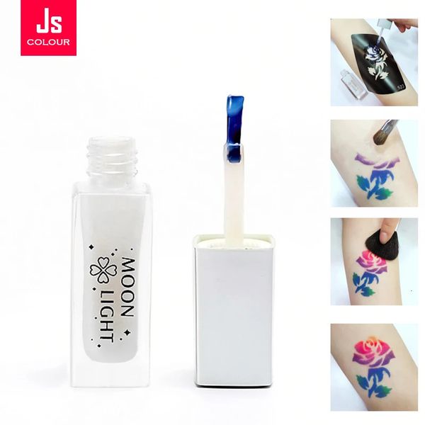 10/20 pièces tatouage temporaire colle blanche 10ML tatouage jetable Art corporel peinture pailletée motif de transfert étanche colle poudre Flash 240108