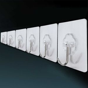 10/20Pcs Wall Hooks Strong Self Adhesive Door Wall Hangers Waterproof Oilproof for Kitchen Bathroom Office