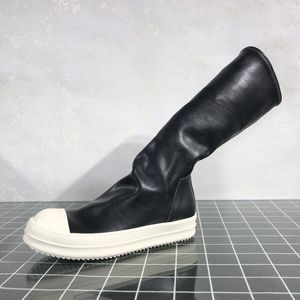 Vrouwen strekken knie high laarzen unisex gotische zwarte donkere stijl canvas laarzen mannelijke vrouwelijke lederen trainers sneakers 10#21/20d50