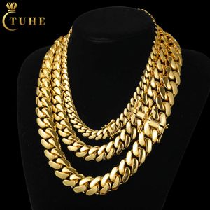 10-22mm zware Miami Cubaanse schakelketting groothandel Cubana 10k 14k 18k 24k goud aangepaste hiphop sieraden dikke ketting voor mannen