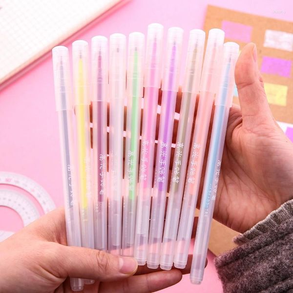 10/26 / 36pcs Glitter stylo Highlighter Couleur Modification du marqueur flash Gel stylos Drawing Scrapbook Journal Diy Stationery School