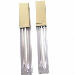 10/25/50 Stuks Vierkante Vorm Gouden Deksel 6 Ml Ctainer Lipgloss Basis Clear Tube Lege lipgloss Fles Makeup Tools Vloeibare Lipstick 03tJ #