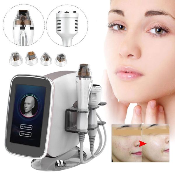 Máquina de microagujas RF fraccional 2 en 1 con Cryo Cold Hammer Estrías Eliminador de cicatrices 10 pines 25 pines 64 pines y tratamiento de nano microagujas para estiramiento facial de la piel