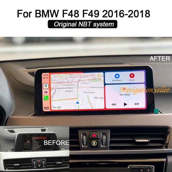 10.25 pouces Android10.0 écran lecteur dvd de voiture GPS Navigation pour BMW X1 F48 F49 NBT 2016-2018 radio stéréo multimédia