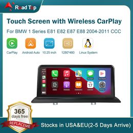 10.25 "Draadloze Apple CarPlay Android Auto Multimedia Voor BMW 1 Serie E81 E82 E87 E88 Head Unit Touch screen Achteruitrijcamera