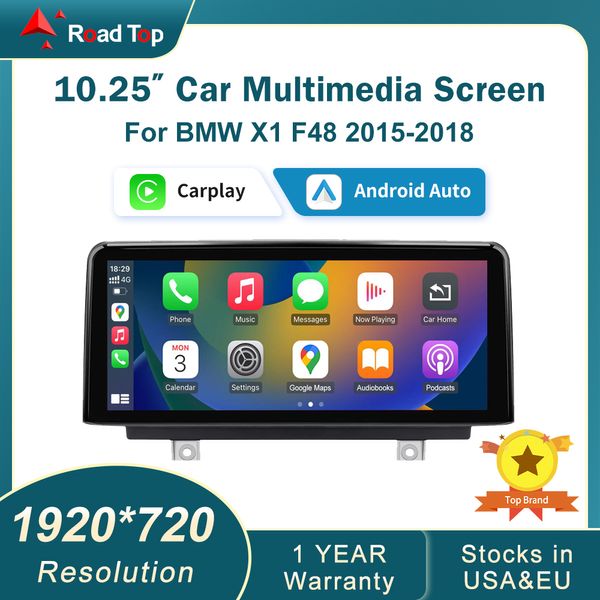 Écran tactile multimédia sans fil Apple Carplay 10.25 pouces, pour BMW X1 F48 2015 – 2018, iDrive, unité principale Android Auto, système NBT