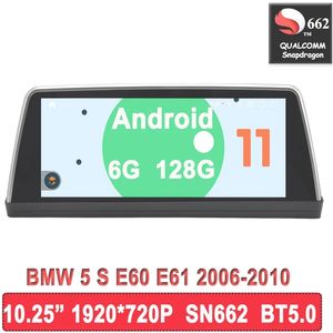 Lecteur multimédia d'autoradio de voiture d'écran Vertical de 10.25 pouces Snapdragon662 Android11 pour BMW série 5 E60/E61 CCC/CIC GPS BT5