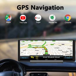 10.26 inch 4g dash dash cam achteruitkijkspiegel Android 10 GPS FHD 1080P DVR CarPlay/Android Auto Live Remote Park Monitor WiFi Bluetooth