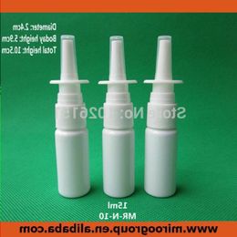Livraison gratuite 10 2 pcs/lot 15 ml PET blanc en plastique vaporisateur nasal bouteille vaporisateur Oral bouteilles conteneur petites/vides bouteilles Vuaee