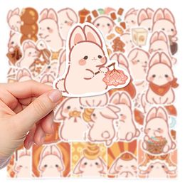 10/30 / 40pcs mignon Happy New Ye Autocollants Rabbit Cartoon Animal Blessing Sticker Decals Diy ordinateur portable Téléphone Suitcase pour enfants Toys