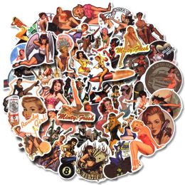 10/30 / 48pcs Rétros Girl Pin Up Girl Stickers Decal ordinateur portable Skateboard Motorcycle Car Phone Sangage Réfrigérateur Guitare DIY Sticker