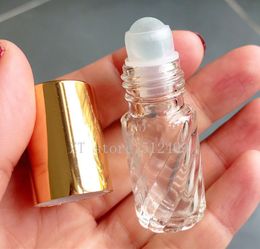 10/30/50 Uds 5ml vidrio transparente rollo en botella prueba de muestra viales de aceite esencial con bola de rodillo Perfume de viaje portátil