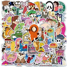 10/30 / 50pcs Classic Cartoon Animation Graffiti Car casque Motorcycle Réfrigérateur Luggage Notebook Autocollant Toys