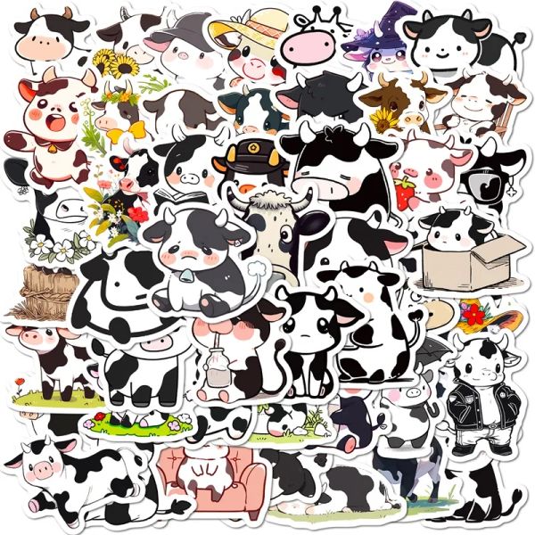 10/30 / 50pcs Autocollant de vache mignon Autocollant esthétique décoration pour enfants bricolage Scrapbooking de papeterie coréenne