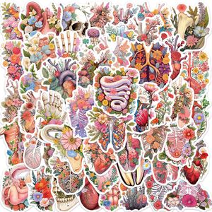10/30 / 50pcs Human Flower Organ Stickers Decals Decoration Cartoon Decoration For Suitcase Phone Notebook Laptop Lage Terproof Kids Toy