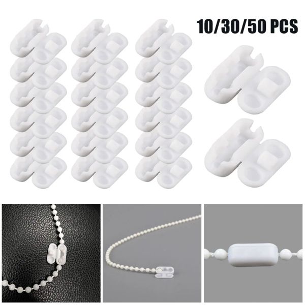 10/30 / 50pcs Rouleau Blind Tray Cord Connector Clips pour standard Taille 10 Ball Chain Curtain pour rouleau / chaîne aveugle verticale / romaine