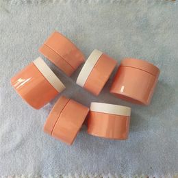 10/30 / 50pcs Jar en plastique orange en gros et couvercles des contenants cosmétiques vides Boîte de voyage bouteille de voyage 100 ml 120 ml 150 ml 240425