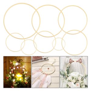 10-30cm DIY Handmade Wooden Catcher Hoop Floral Hoop Round Versatile Bamboo Circle Ring Decorative Hanging Wreath Wedding Decor