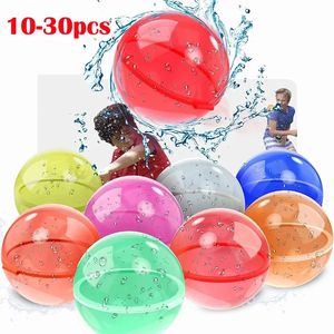 10-30pcs ballons d'eau réutilisables pour enfants Adultes Activités de plein air Enfants Pisol de plage de plage Toys Water Bomb Toys for Kid Gifts 240417