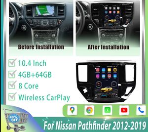 10.4 Inch 4G 64G Carplay Radio Voor Nissan Pathfinder 2012-2019 1080P Hd Wifi Navigatie gps Originele Auto Functie PlugPlay